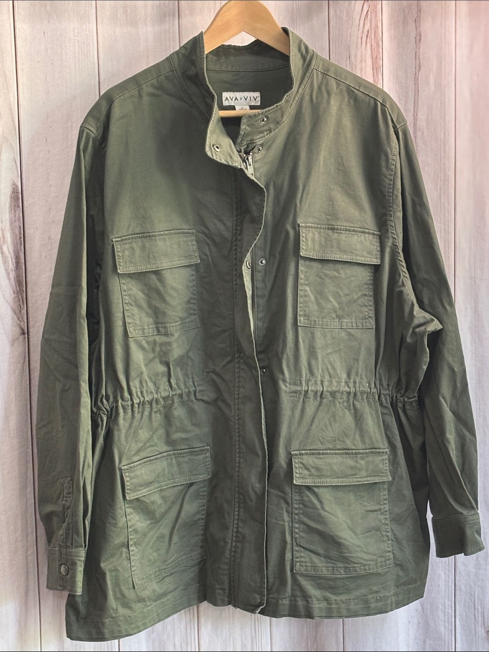 Ava & Viv Olive Green Military Field Jacket